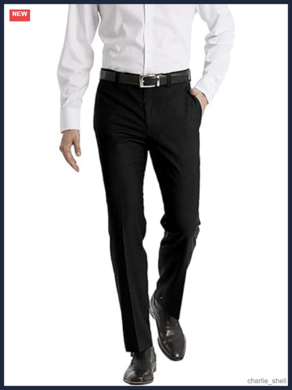 Modern Fit High Rise Tapered Flat Front Dress Pants Suit Slacks